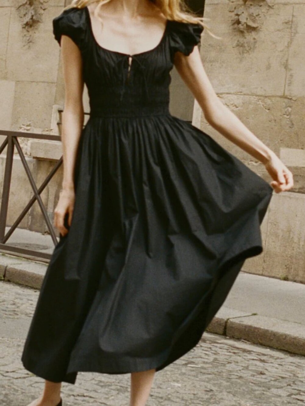 DOEN Quinn Cotton Shirred Midi-Dress